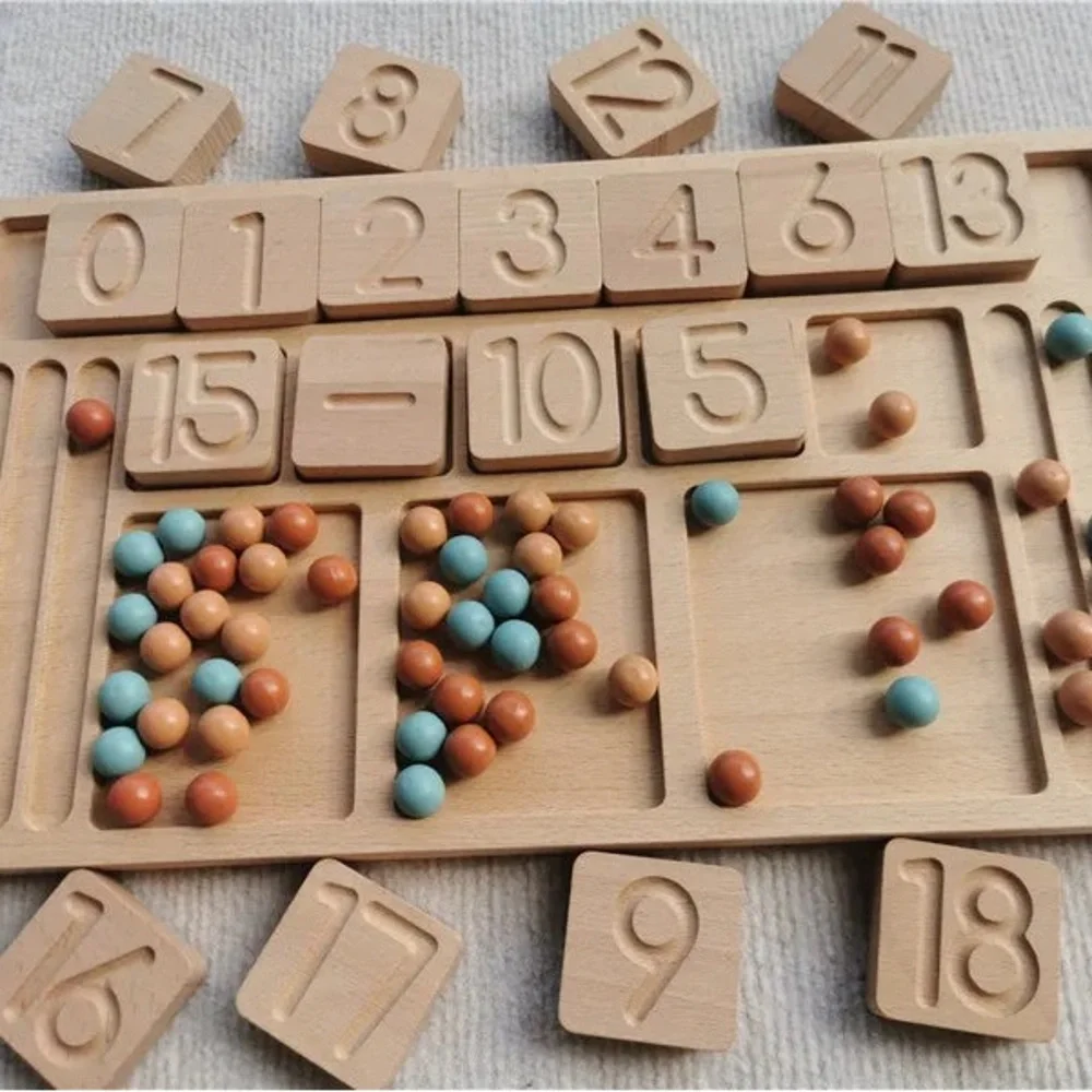 NIB Montessori Wooden Number Blocks Math Learning Toy Set